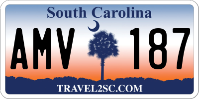 SC license plate AMV187