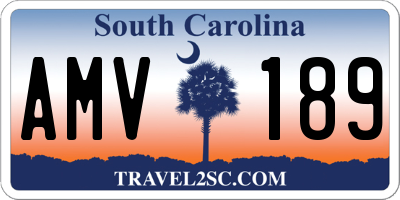 SC license plate AMV189