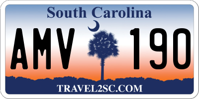 SC license plate AMV190