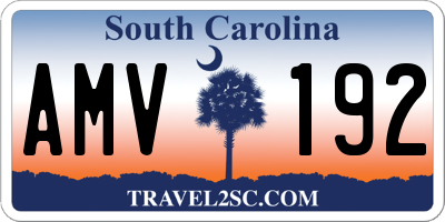 SC license plate AMV192