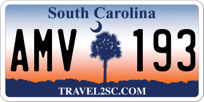 SC license plate AMV193