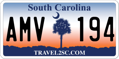 SC license plate AMV194