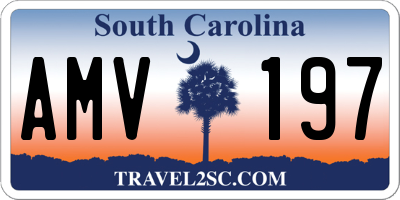 SC license plate AMV197