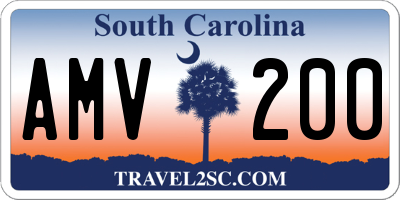 SC license plate AMV200