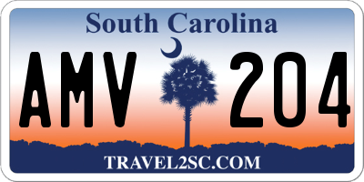 SC license plate AMV204