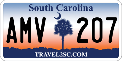 SC license plate AMV207