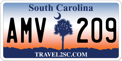 SC license plate AMV209