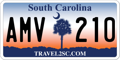 SC license plate AMV210
