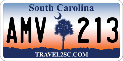 SC license plate AMV213