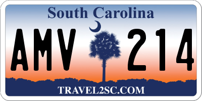 SC license plate AMV214