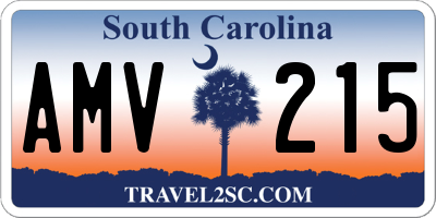 SC license plate AMV215