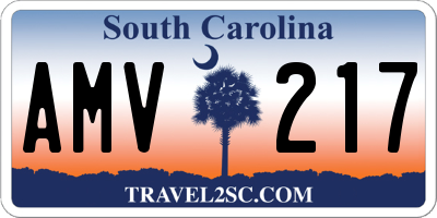SC license plate AMV217