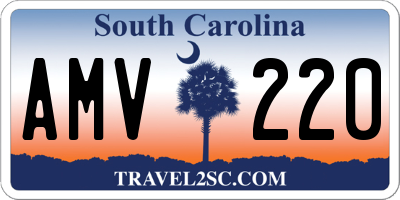 SC license plate AMV220