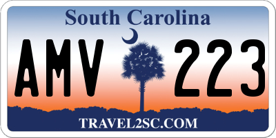 SC license plate AMV223