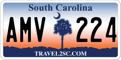SC license plate AMV224