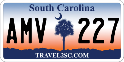 SC license plate AMV227