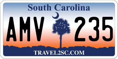 SC license plate AMV235