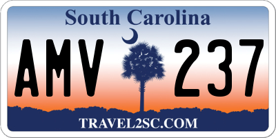 SC license plate AMV237