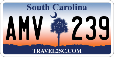 SC license plate AMV239