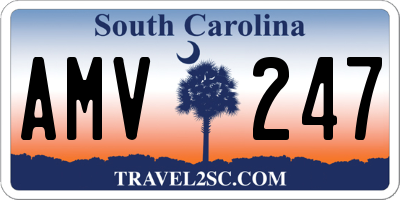 SC license plate AMV247