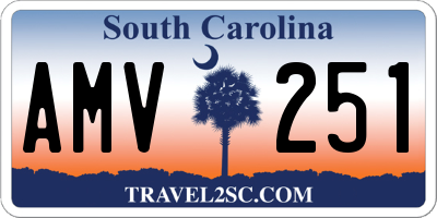 SC license plate AMV251