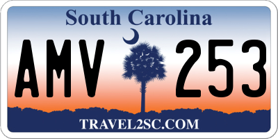SC license plate AMV253