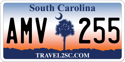 SC license plate AMV255
