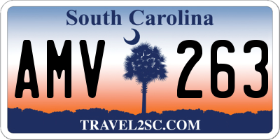 SC license plate AMV263