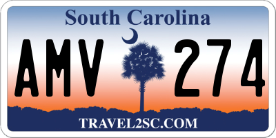 SC license plate AMV274