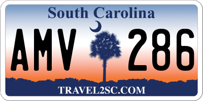 SC license plate AMV286