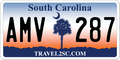 SC license plate AMV287