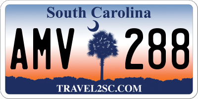 SC license plate AMV288
