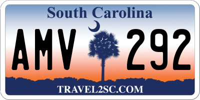 SC license plate AMV292