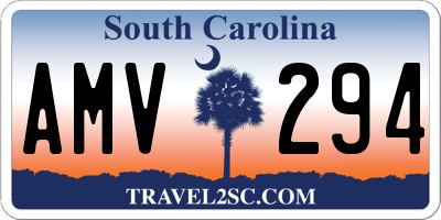 SC license plate AMV294