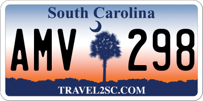 SC license plate AMV298