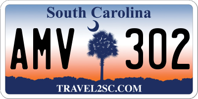 SC license plate AMV302