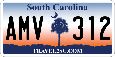 SC license plate AMV312