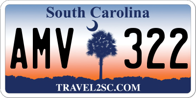 SC license plate AMV322