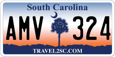 SC license plate AMV324