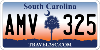 SC license plate AMV325