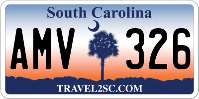SC license plate AMV326