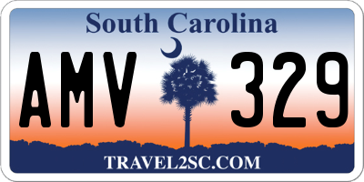SC license plate AMV329