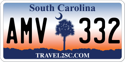 SC license plate AMV332