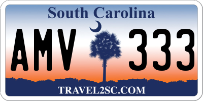 SC license plate AMV333