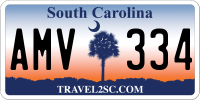 SC license plate AMV334