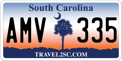 SC license plate AMV335