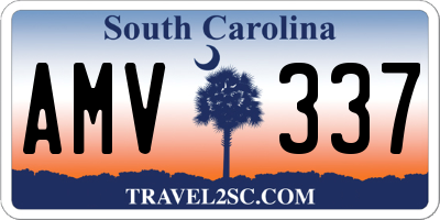 SC license plate AMV337