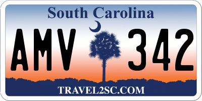SC license plate AMV342