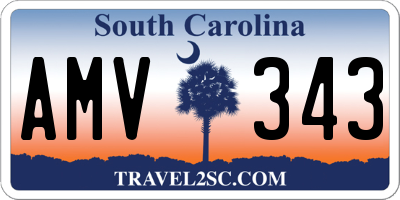 SC license plate AMV343