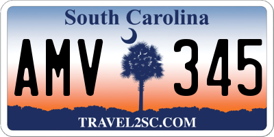 SC license plate AMV345